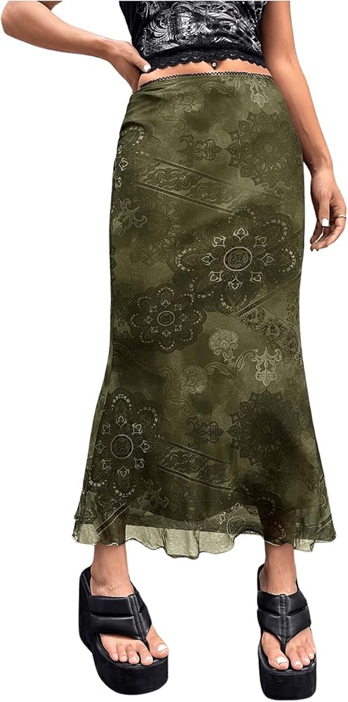 Amazon.com: Verdusa Women's High Waisted Mesh Skirt Y2k Outfits