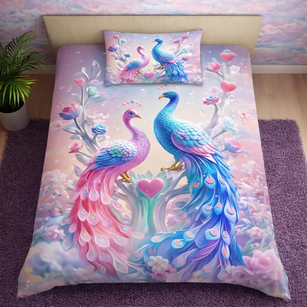 Cosy CORNER Digital Printed Heavy Quality Glace Cotton 7D Bedsheet for Single Bed, 60 inch x 90 inch Flat Bedsheet with 1 Matching Pillow Cover...