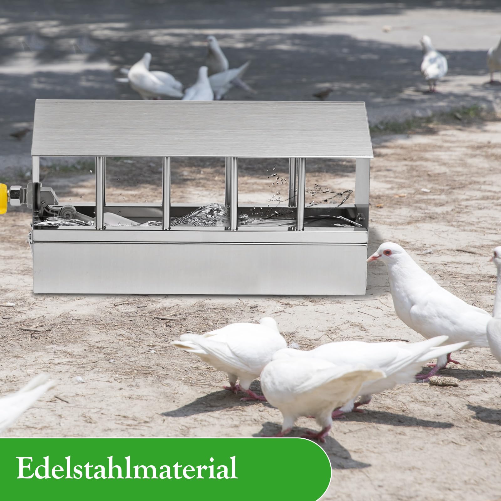 Hühnertränke aus Edelstahl,Automatische Hühnertränke, Automatische HüHnerträNke, HüHnerträNke FüR Wachteln, Tauben, Kleine KüKen, Papageien, Automatische Diy-GeflüGelträNke