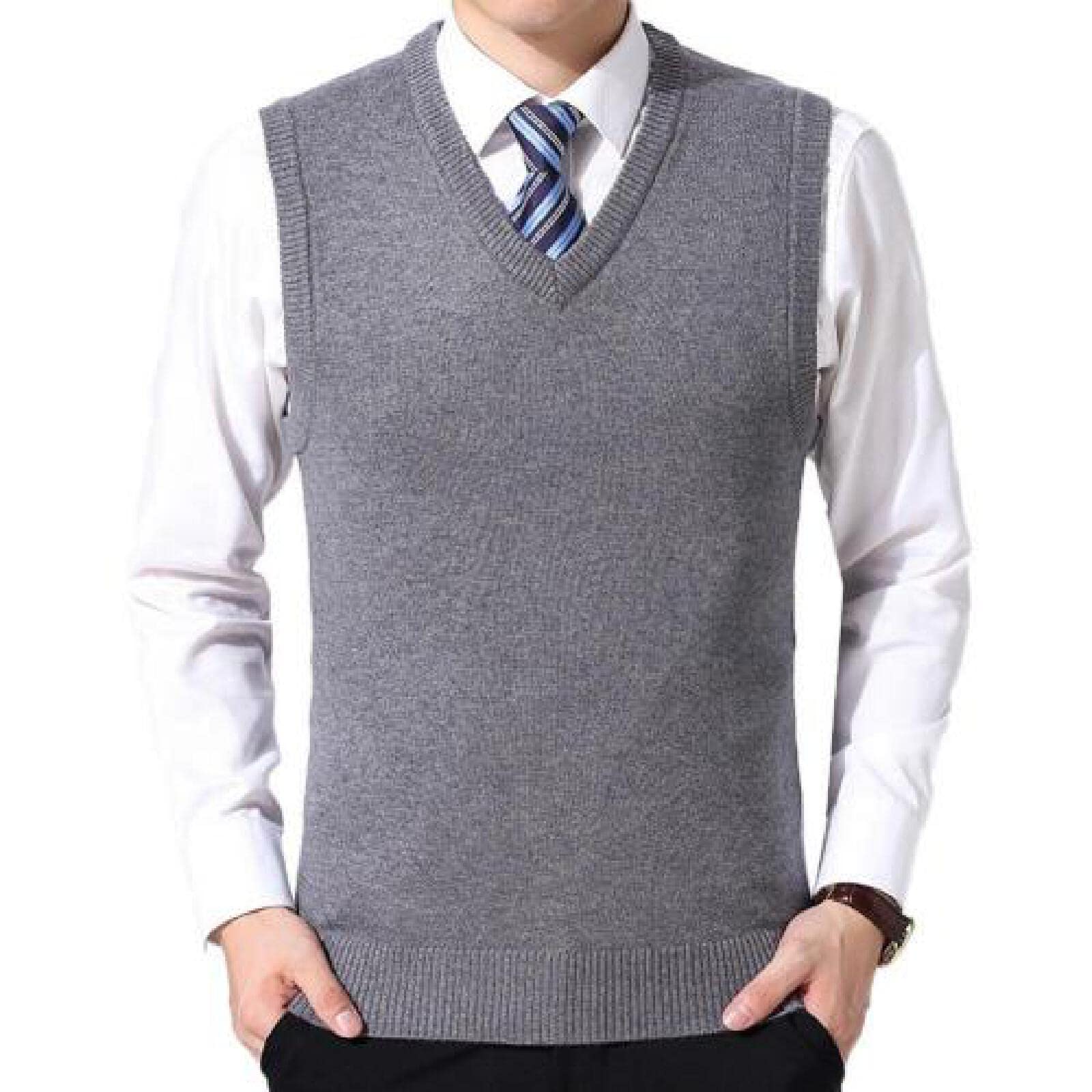 JIAJING Pure Color Sweater Vest 