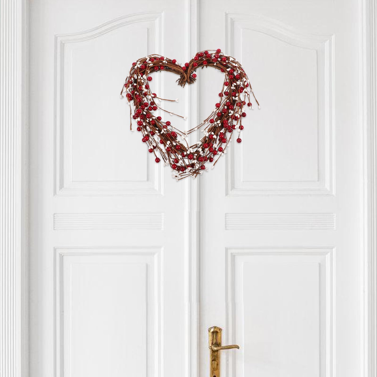 Cabilock Guirnalda Corazón Bayas Artificiales Rojo Colgante Decoración Día San Valentín Entrada Hogar Fiesta