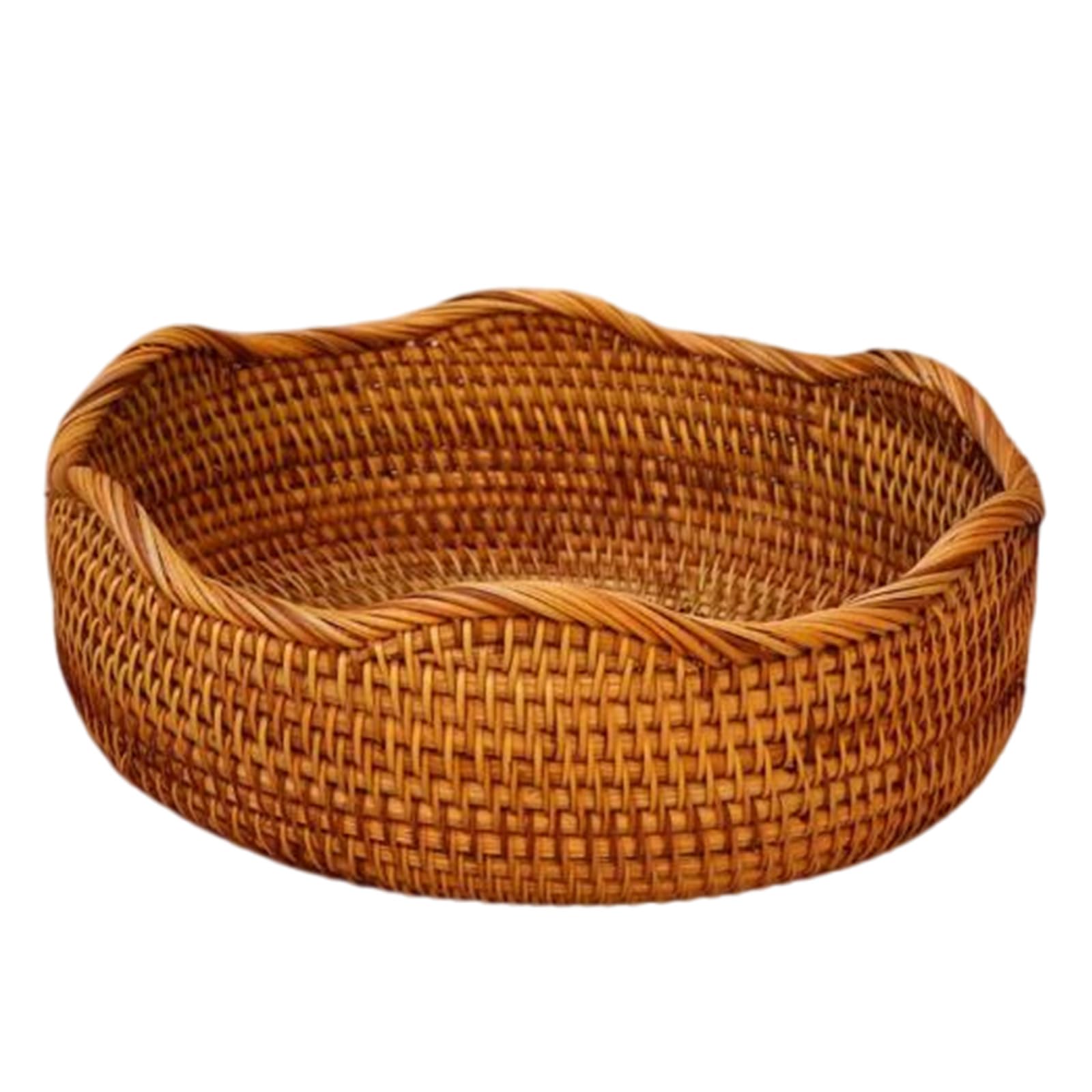 Snorvixre Natural Fruit Basket Bread Storage Bin Ventilated Design for Kitchen Living Room Home Organization Fruit Basket for Kitchen
