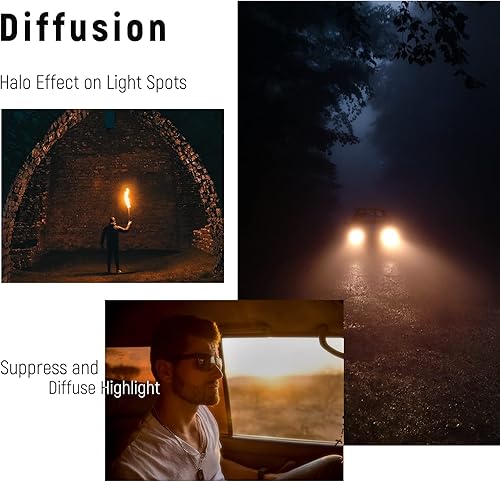 Vista 17 de NEEWER Difusión negra de 3.031 in, 1 filtro de niebla de ensueño, filtro de efecto cinematográfico, ultra delgado, repelente al agua, resistente a