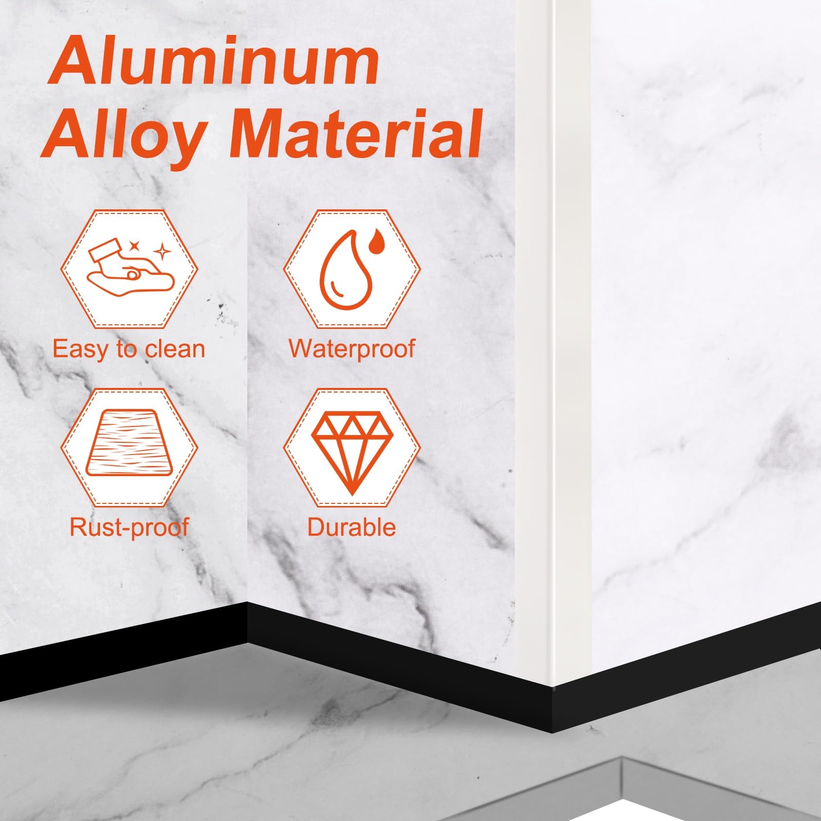 QUARKZMAN 2 Piezas De Protectores De Esquina para Pared 35" X 1" Protectores De Esquina De Aluminio Pegatinas En Forma De L Moldura para Decoración De Bordes De Pared Gris Albaricoque