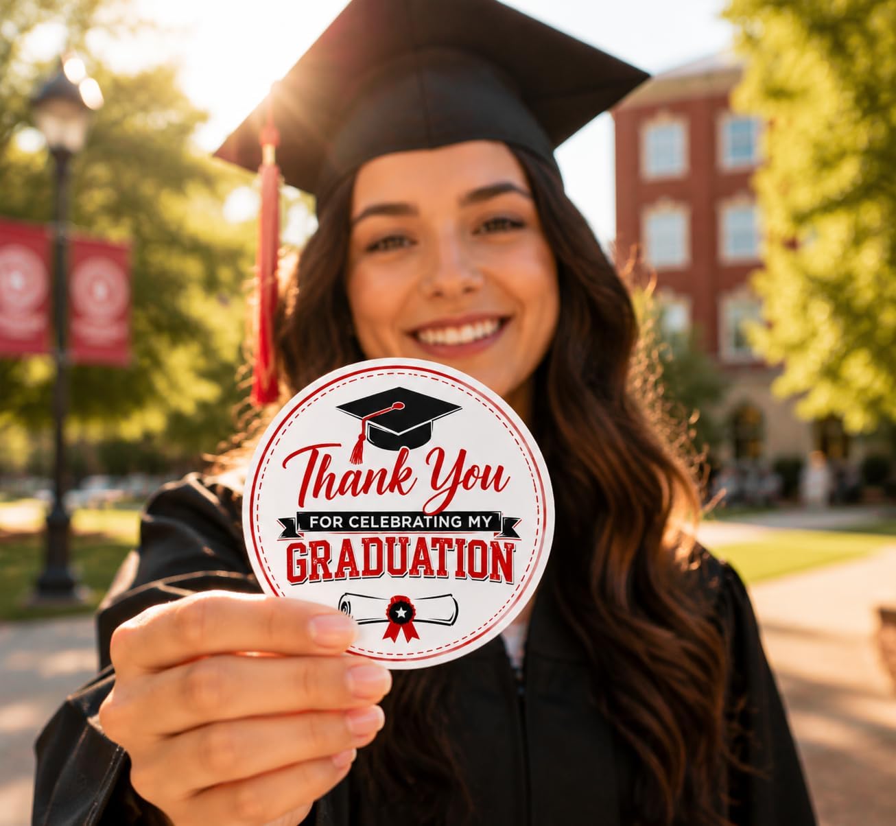 120pcs Graduation Stickers, Thank You Graduation Party Favor Labels for Gift Bags Envelopes Treat Boxes Candy Bags, Senior Class Graduation Decorations 2026 2027 image 2