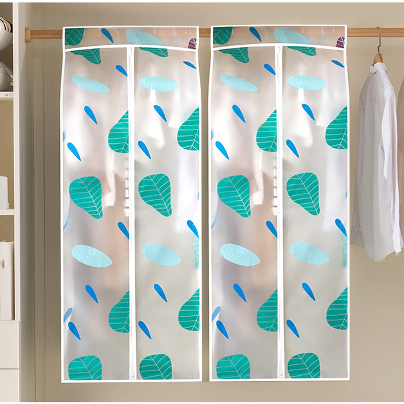 Paquete de 2 bolsas protectoras para fundas de ropa, bolsa gruesa a prueba de polvo, fundas largas para vestidos, bolsas para ropa con cremallera, lavables, fáciles de usar, A-30x60x90cm (C 30x6