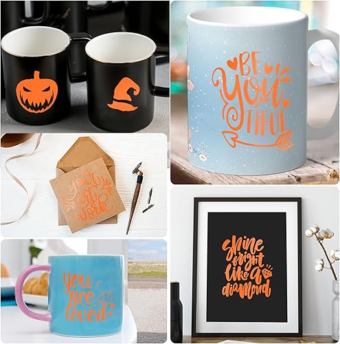 Miniatura 6 de Prime Vinyl Rollo de vinilo permanente naranja mate, vinilo naranja mate para Cricut, 12 pulgadas x 10 pies, vinilo autoadhesivo para Silhouette