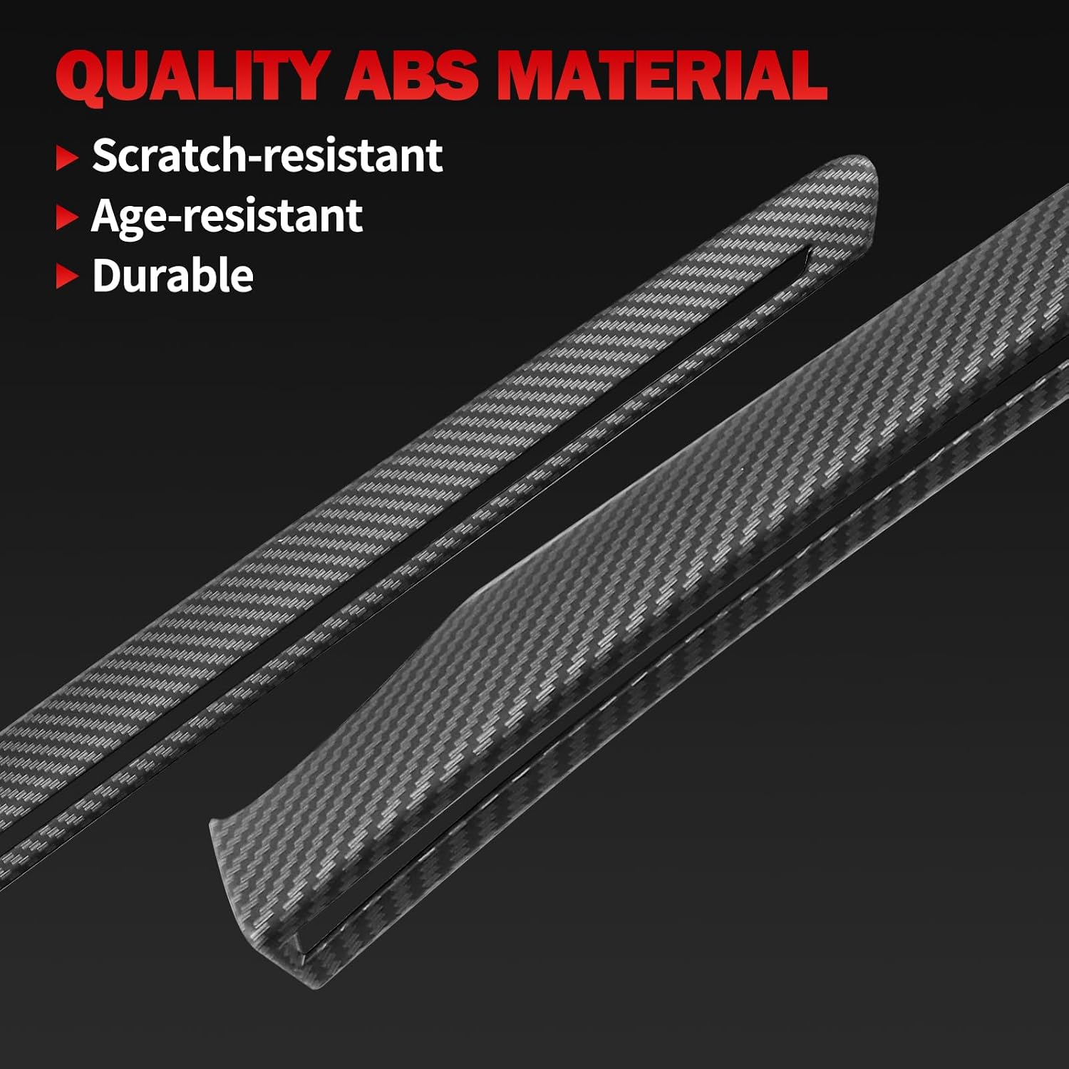 Carbon Pattern Door Panel Trim, Inner Armrest Panel Cover for Tesla Model Y