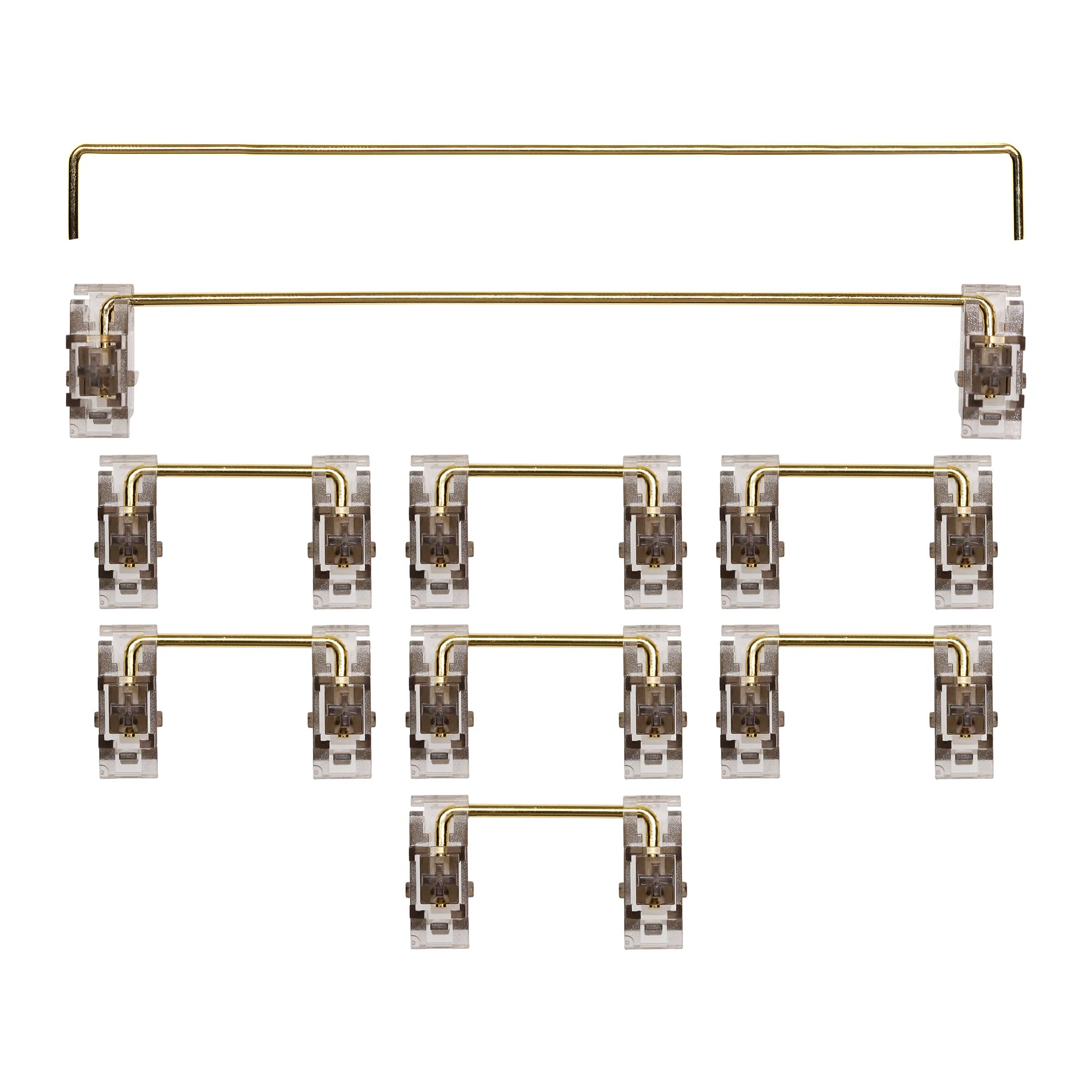 KPREPUBLIC Everglide Panda V3 Transparent Plate Mounted Stabilizer Gold Plated Wire for Custom Mechanical Keyboard Plate Clear Black (Panda V3 Black 104 Plus x1)