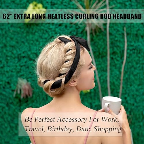 Miniatura 7 de Rizadores sin calor para dormir con diadema de barra rizadora sin calor para cabello largo durante la noche sin rizos de calor para mujeres,