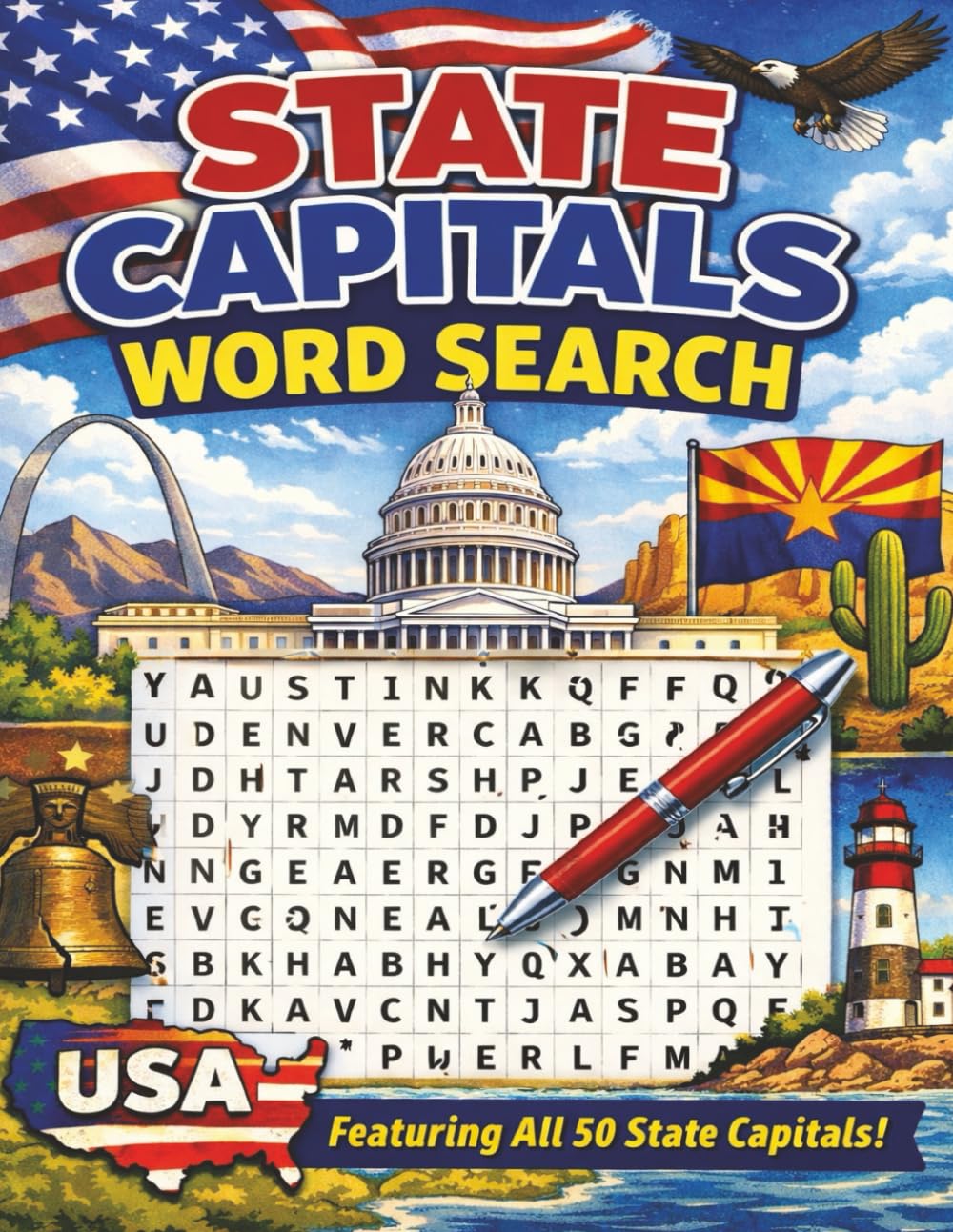 State Capitals Word Search: Puzzle book with words and terms related to our 50 State Capitals!
