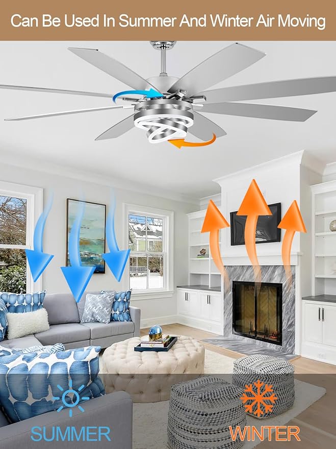 Ventilador de Techo 72 Pulgadas con Luz, Control Remoto y 11 miniatura 8