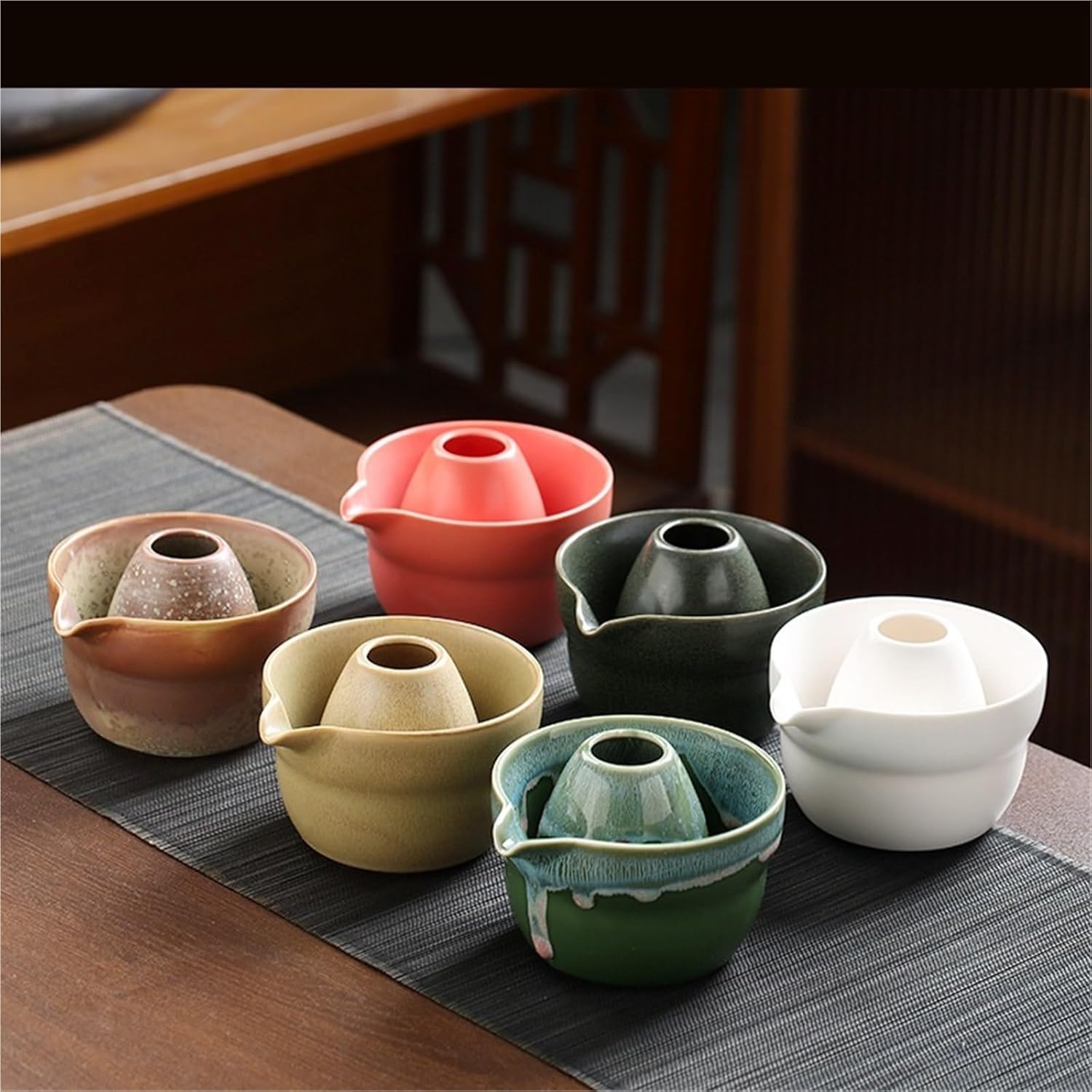 5pcs/set Matcha Set Handmade Home Matcha Bowl Bamboo Teaspoon Tea Set Tea Making Tool Accessories Ceremony Tea(5pcs-RD)