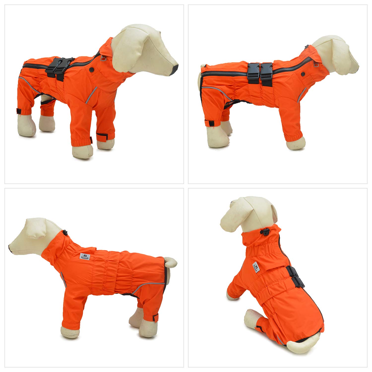 wasserdichte Hundejacke, leichte reflektierende Sicherheits-Hunderegenjacke, Winddichte und schneesichere Hundeweste für kleine, mittelgroße und große Hunde. Orange 5XL