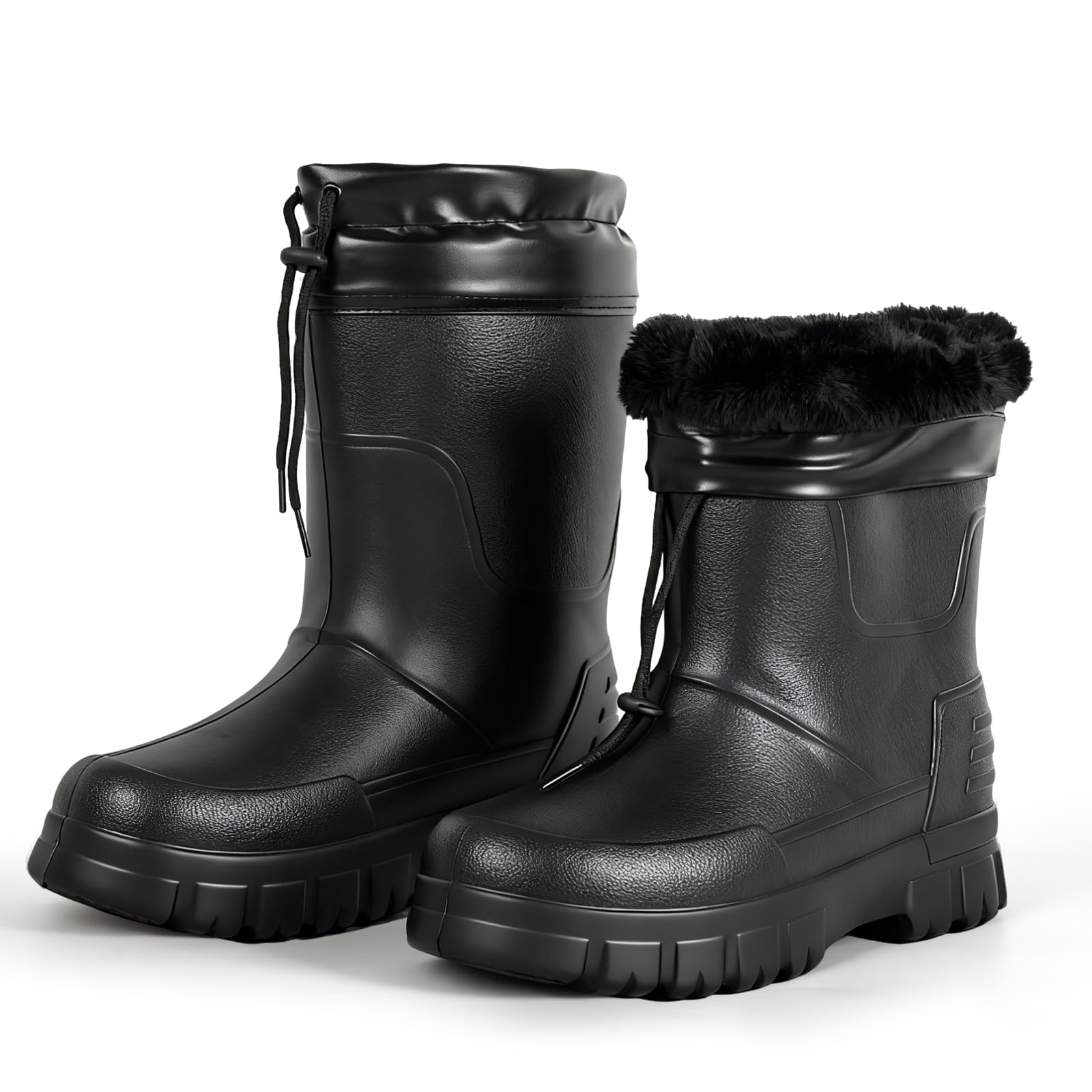 Waterproof Insulated Rain Boots - Upgraded Insulated Winter Work Boots for Men Women Mud Boots for Outdoor Work