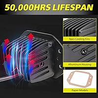 Vista 7 de Flush Mount LED Pods, 2pcs 84W Flush Mount LED Bumper Fog Lights Spot Beam Backup Reverse Lights Off Road Driving Light for Trucks Pickup UTV ATV