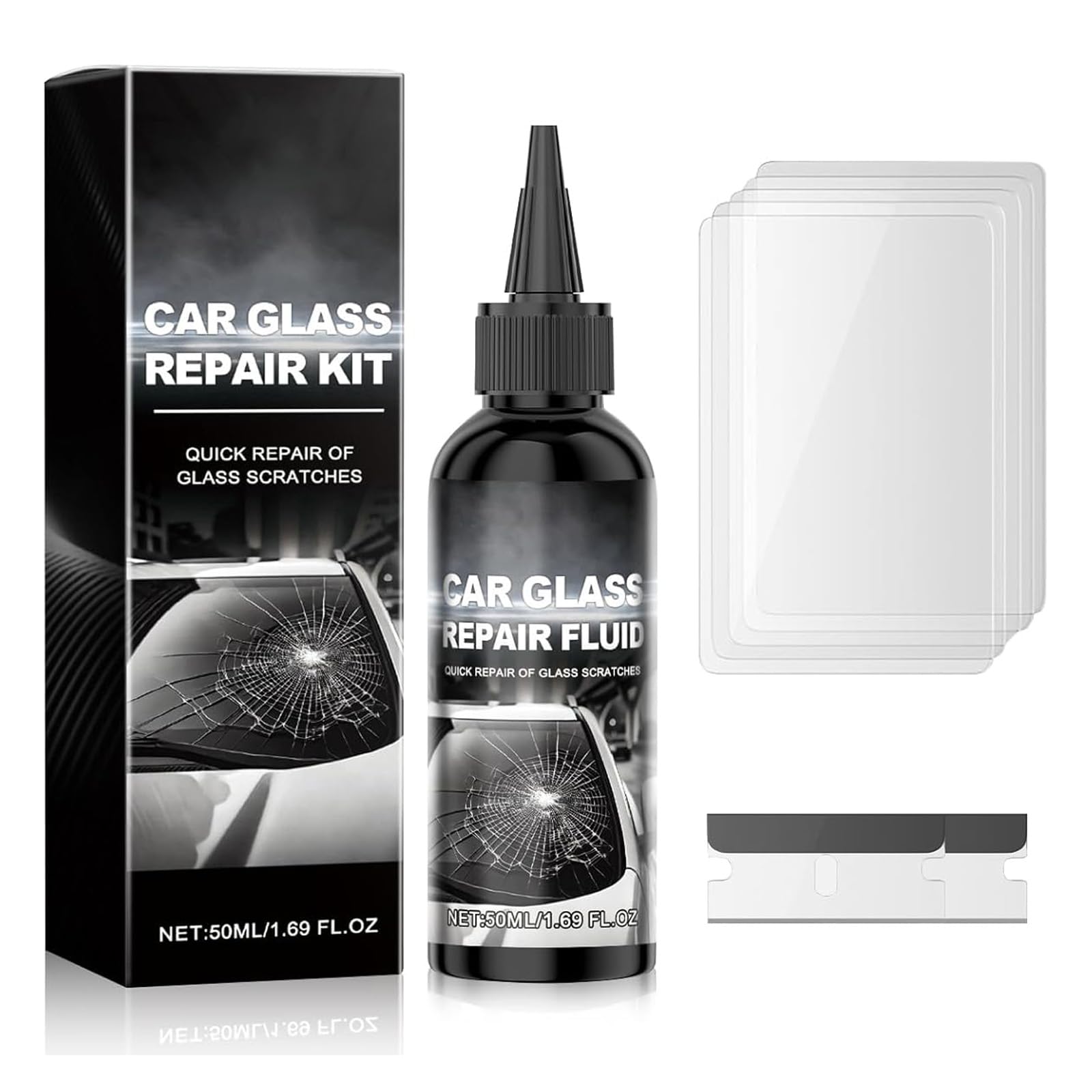 Car Windshield Crack Repair Kit,2025 New Car Cracks Gone Glass Repair Kit Windshield Repair Kit Car Glass Repair Kit for Cracks and Chips, Glass Scratch Repair Liquid, Chips Cracks