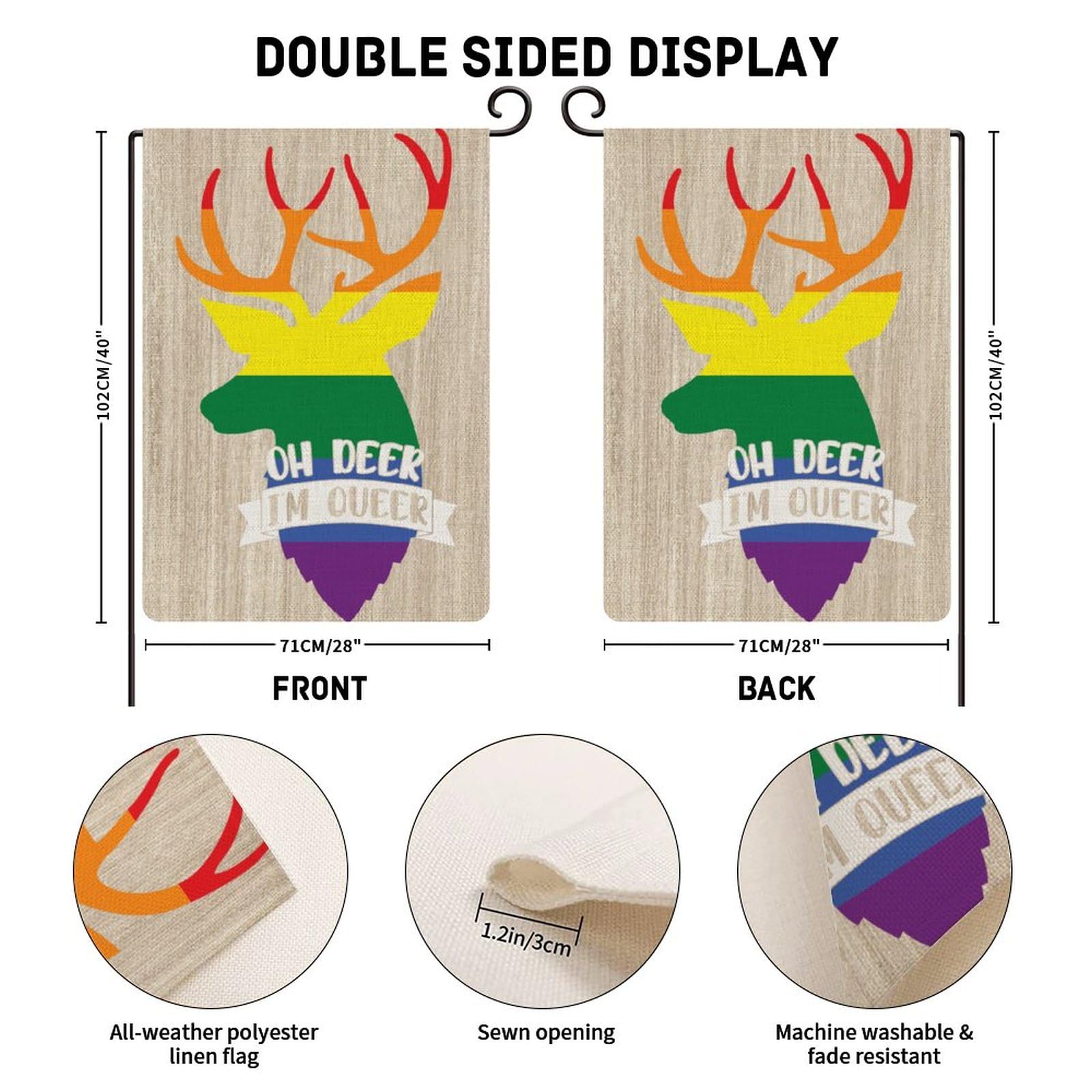 Linen Pride Day Nain De Jardin Drapeau Du Mois De La Fierté Arc-en-ciel Suédois Tomte LGBT Gay Lesbienne Décoration Extérieure