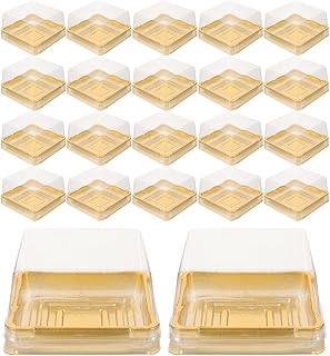 Hemoton 50pcs Boxes Mini Cupcake Containers Clear Cupcake Containers Individual Cupcake Containers Mousse Container Individual Cake Boxes Muffin Pod Dome Plastic Moon Cake Disposable