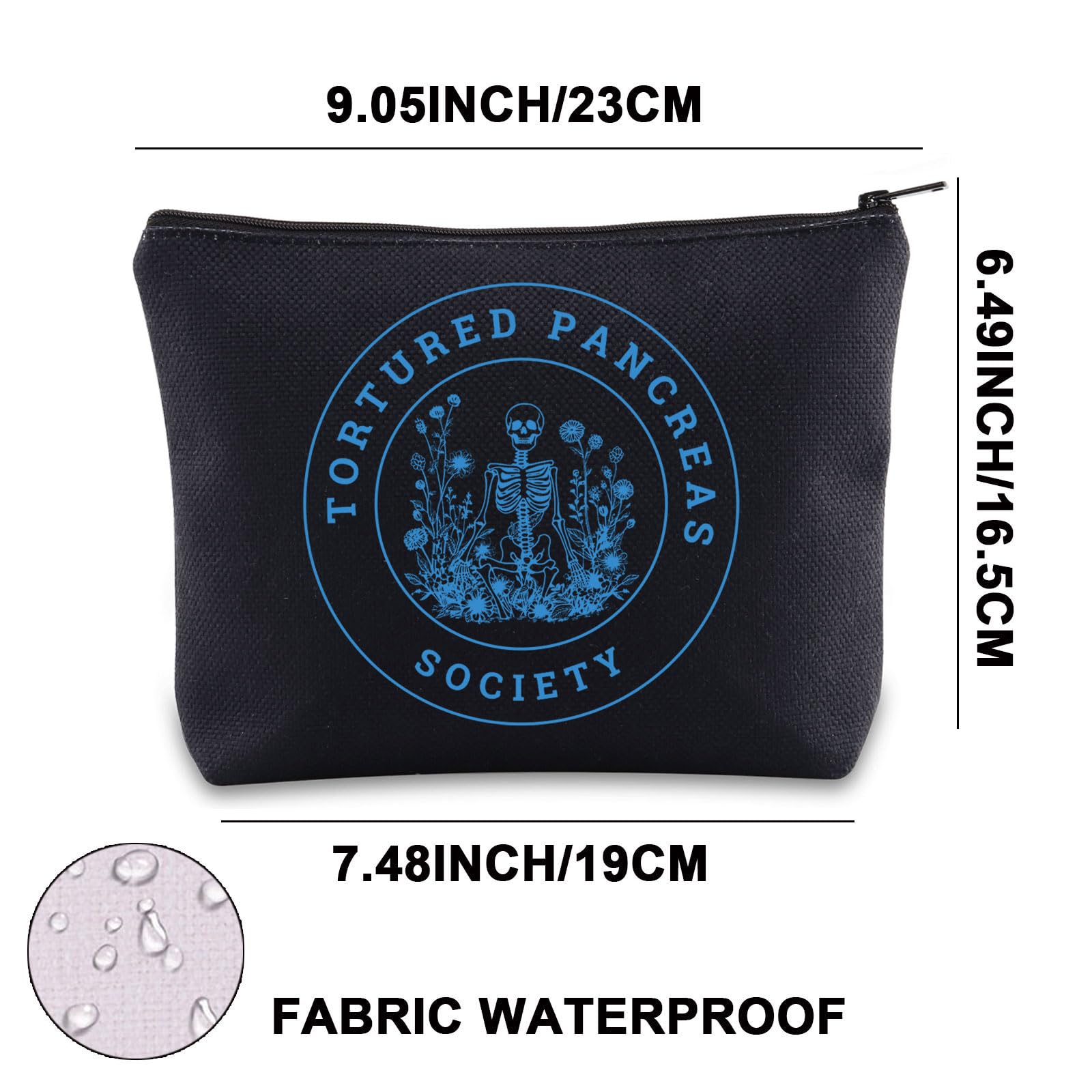 Type 1 Diabetes Awareness Makeup Bag Diabetic Survivor Gift Tortured Pancreas Society Gifts Diabetic Gift (Pancreas UK) - Image 2