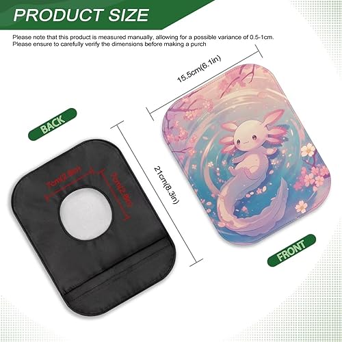 Miniatura 7 de Rnyleeg Funda para bolsa de colostomía, 1 paquete de fundas para ostomía de ajolote lindo con cierre, suministros de ostomía reutilizables para