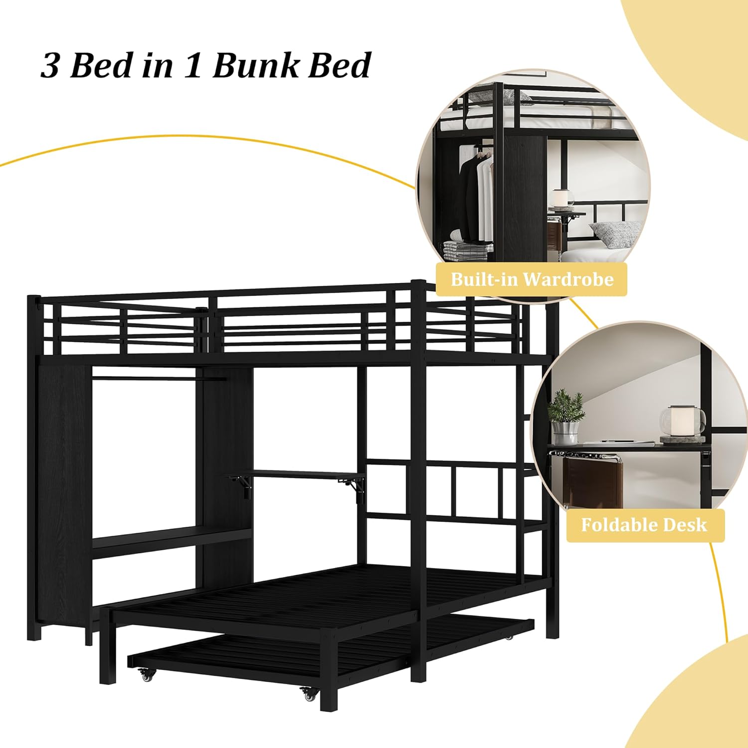 Polibi Bunk Bed with Trundle Detail