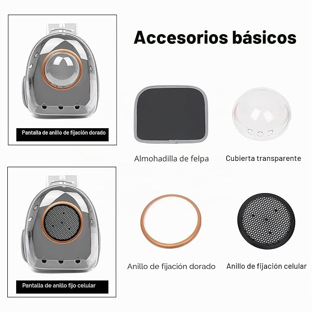 Foto 5 de 7 de Galatée Mochila para Gatos, Mochila para Gatos Al Aire Libre, Mochila Impermeable Transparente para Perros