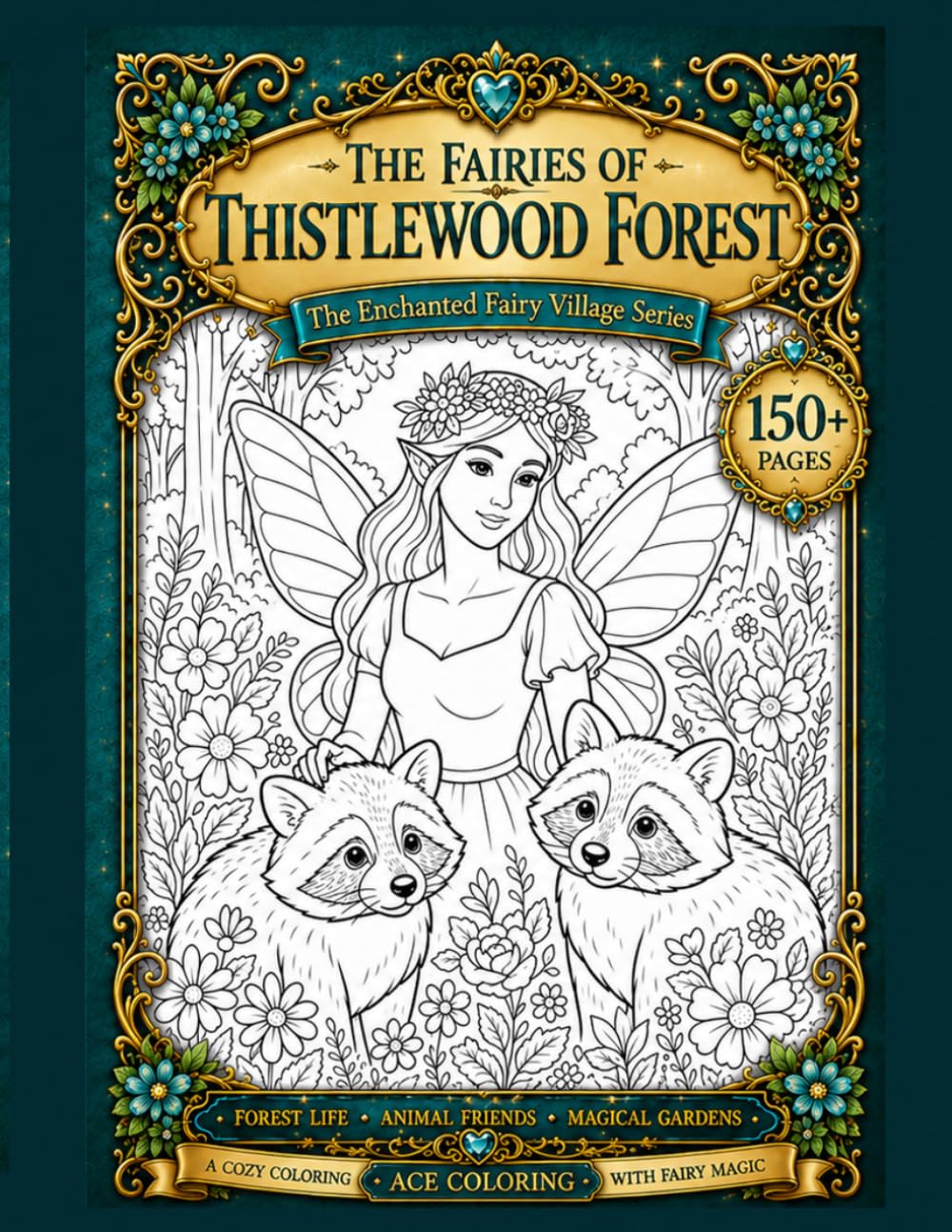 The Fairies of Thistlewood Forest: The Enchanted Fairy Villages of the Fairylands: Cottage core Coloring book: Forest life, Animal Friends, and Magical Gardens