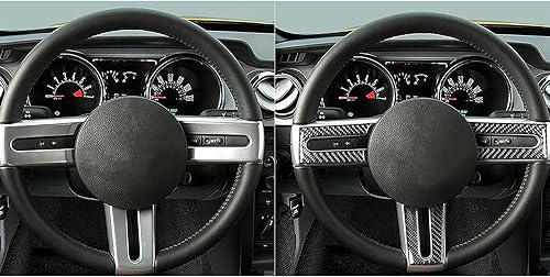 Miniatura 3 de NVCNX Real Premium - Calcomanía para volante de automóvil, de fibra de carbono, compatible con Ford Mustang GT Shelby 2005, 2006, 2007, 2008, 2009,