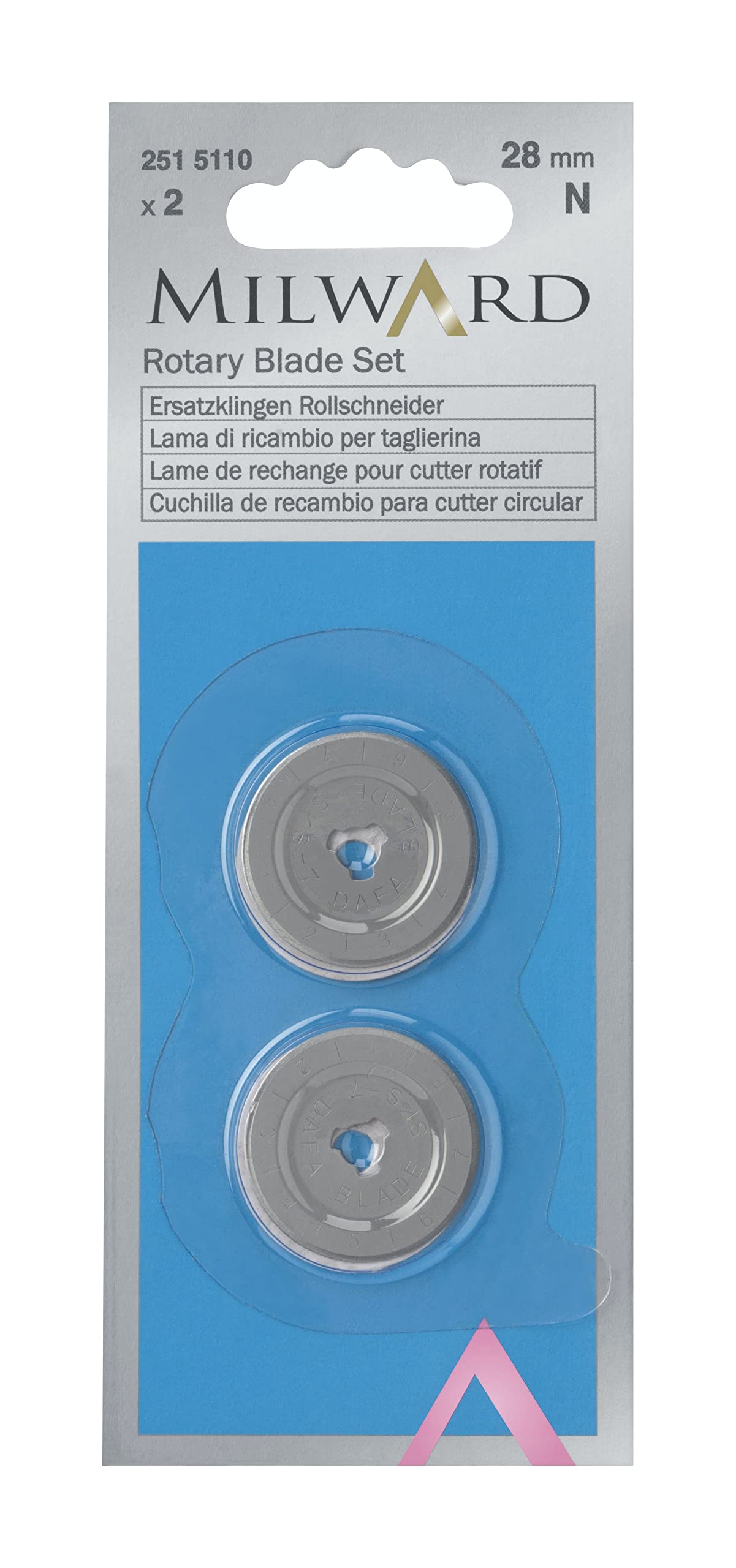 Milwards Assorted Rotary Blade Set: 28Mm Diameter: 2 Pieces
