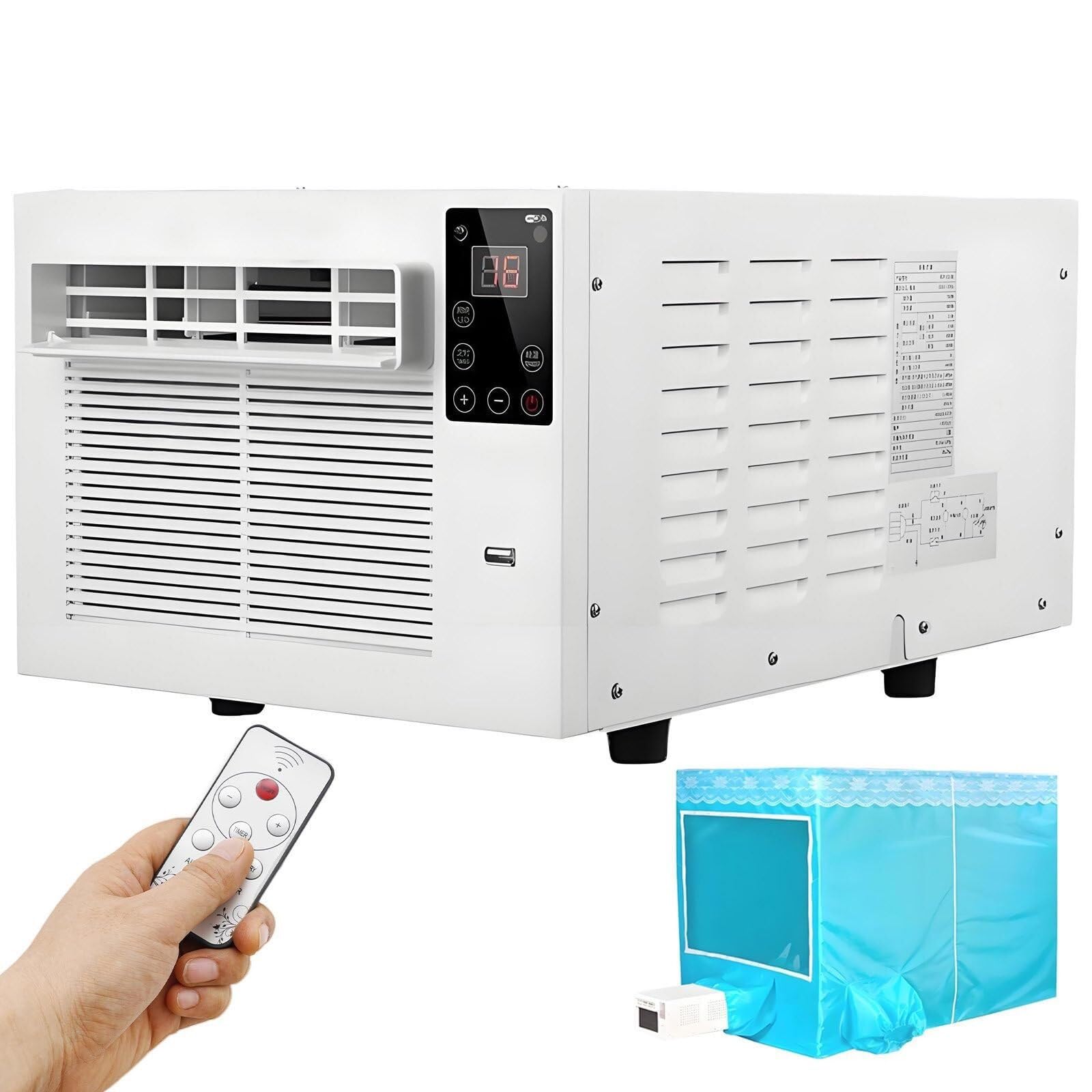 Condizionatore d'Aria Portatile, deumidificatore a Raffreddamento rapido, Senza unità Esterna, per Camera da Letto, Cucina, casa in affitto, dormitorio, zanzariera.