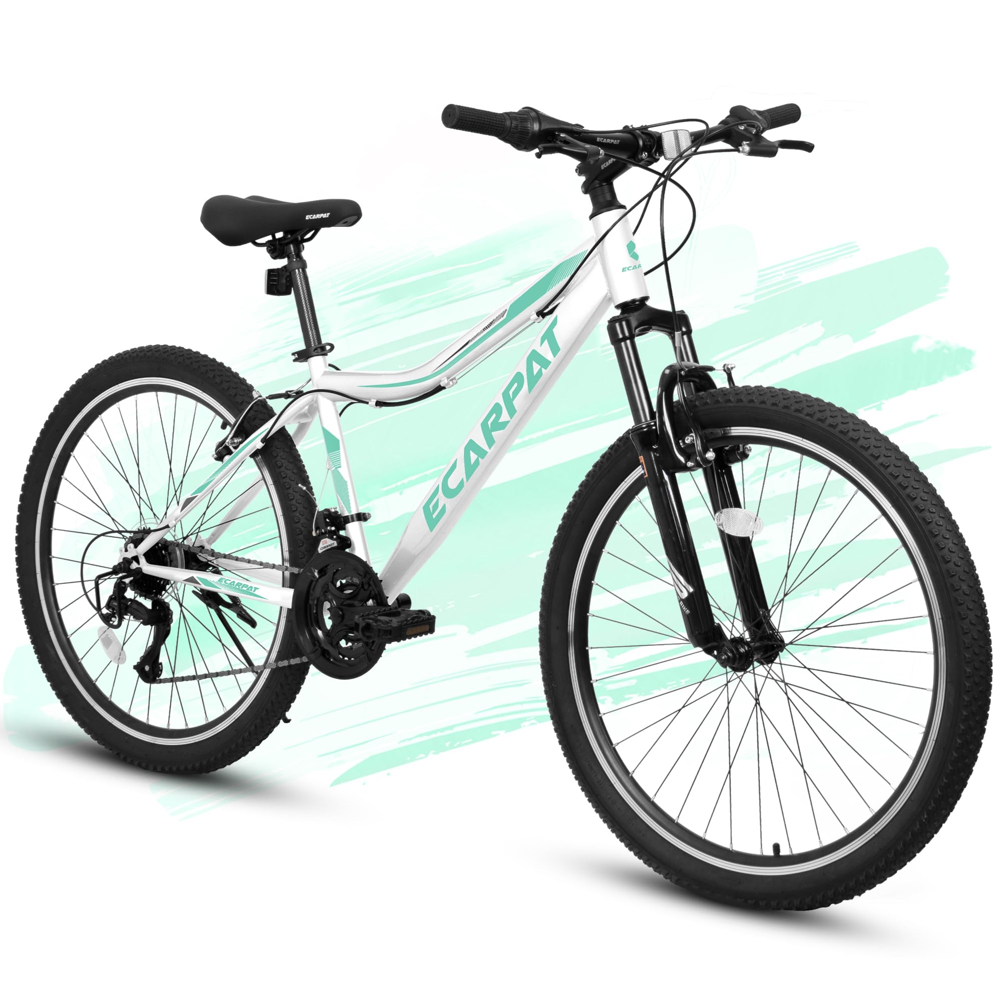 KIAPALNO 24 26 Inch Women Girls Mountain Bike, 21 Speed Women Trail Commuter City Bicycle MTB for Teenagers Girls, Front Suspension, Carbon Steel