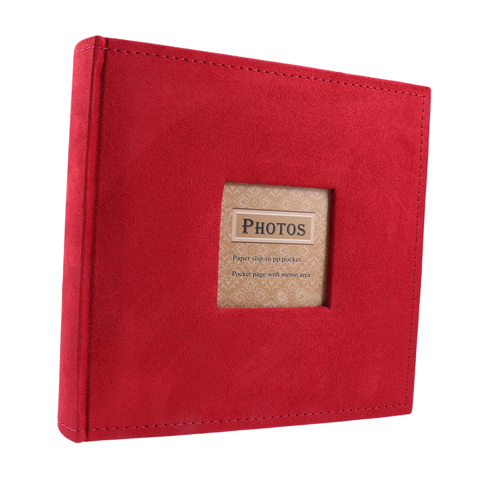Álbum de Fotos Tipo Inserción 300 Hojas Franela Rojo 1 Pieza | Formato DIY para Fotos 4r, Anuario Infantil para Niños, Uso Familiar y Parent-child