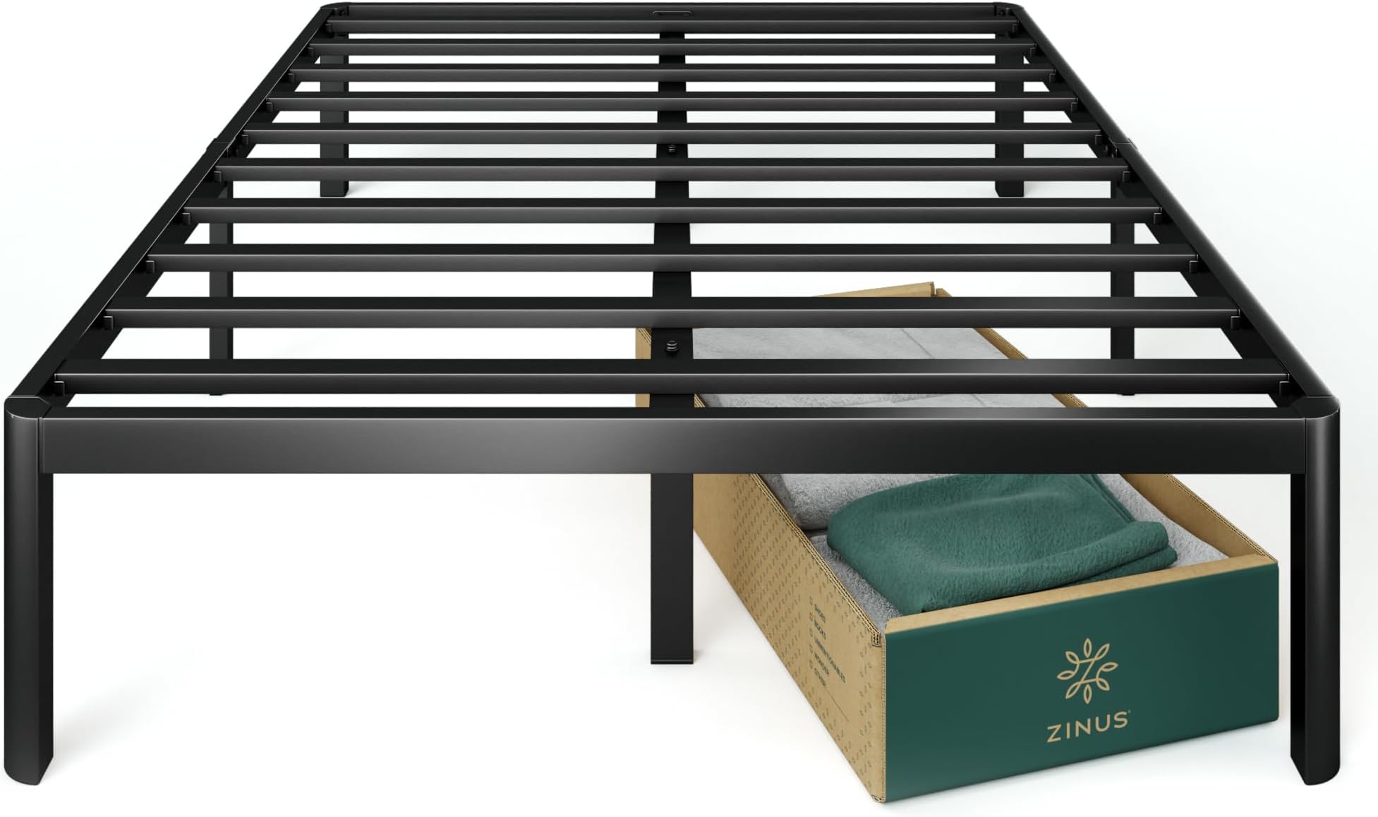 ZINUS Van 16 Inch Metal Platform Bed Frame / Steel Slat Support / No Box Spring Needed / Easy Assembly, King