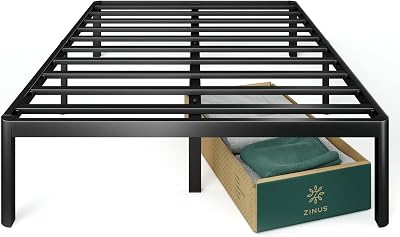 ZINUS Van 16 Inch Metal Platform Bed Frame / Steel Slat Support / No Box Spring Needed / Easy Assembly, Full