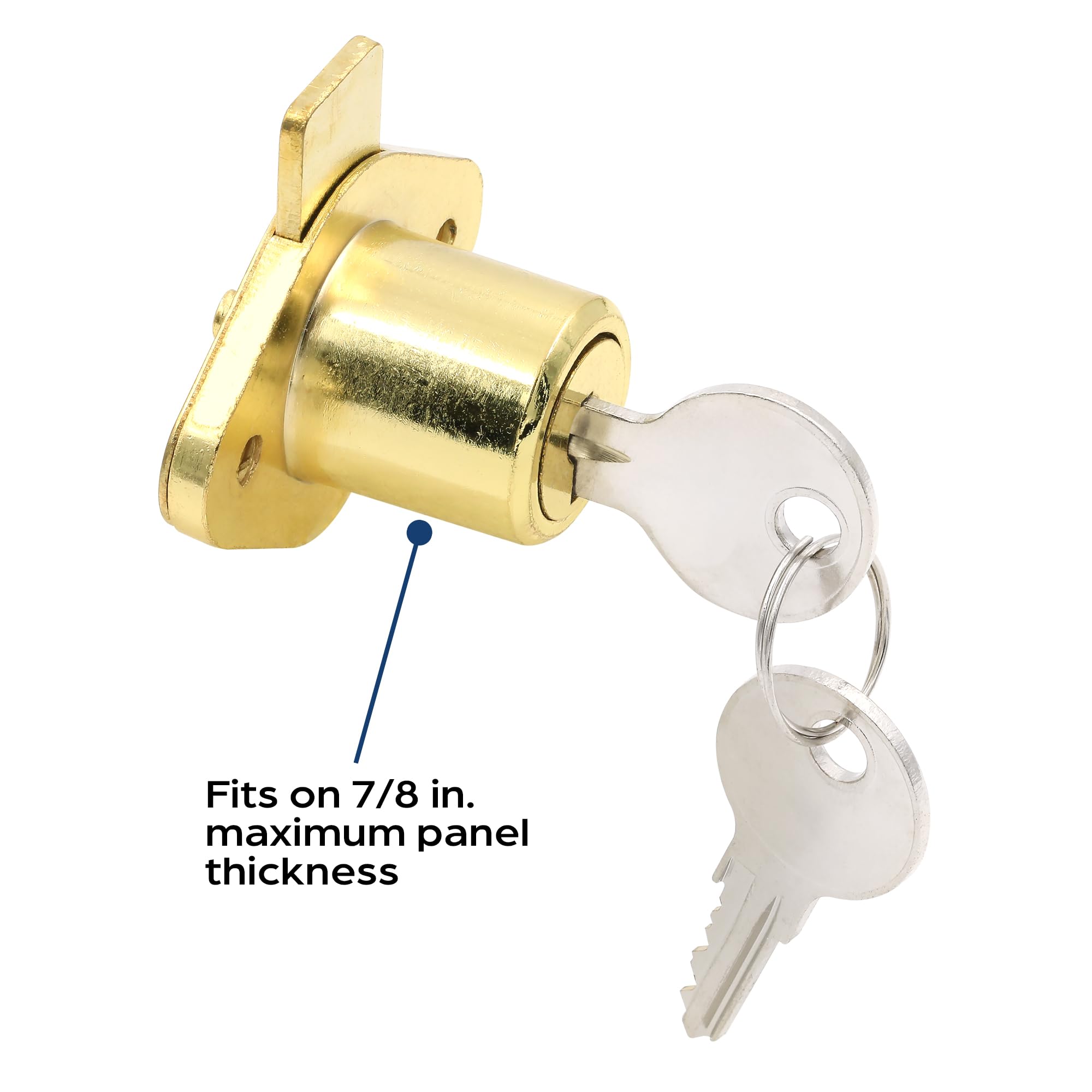 Drawer Cabinet Locks - Brass Plated Security Locks -5 Drawer Cabinet Locks - Brass Plated Security Locks -5