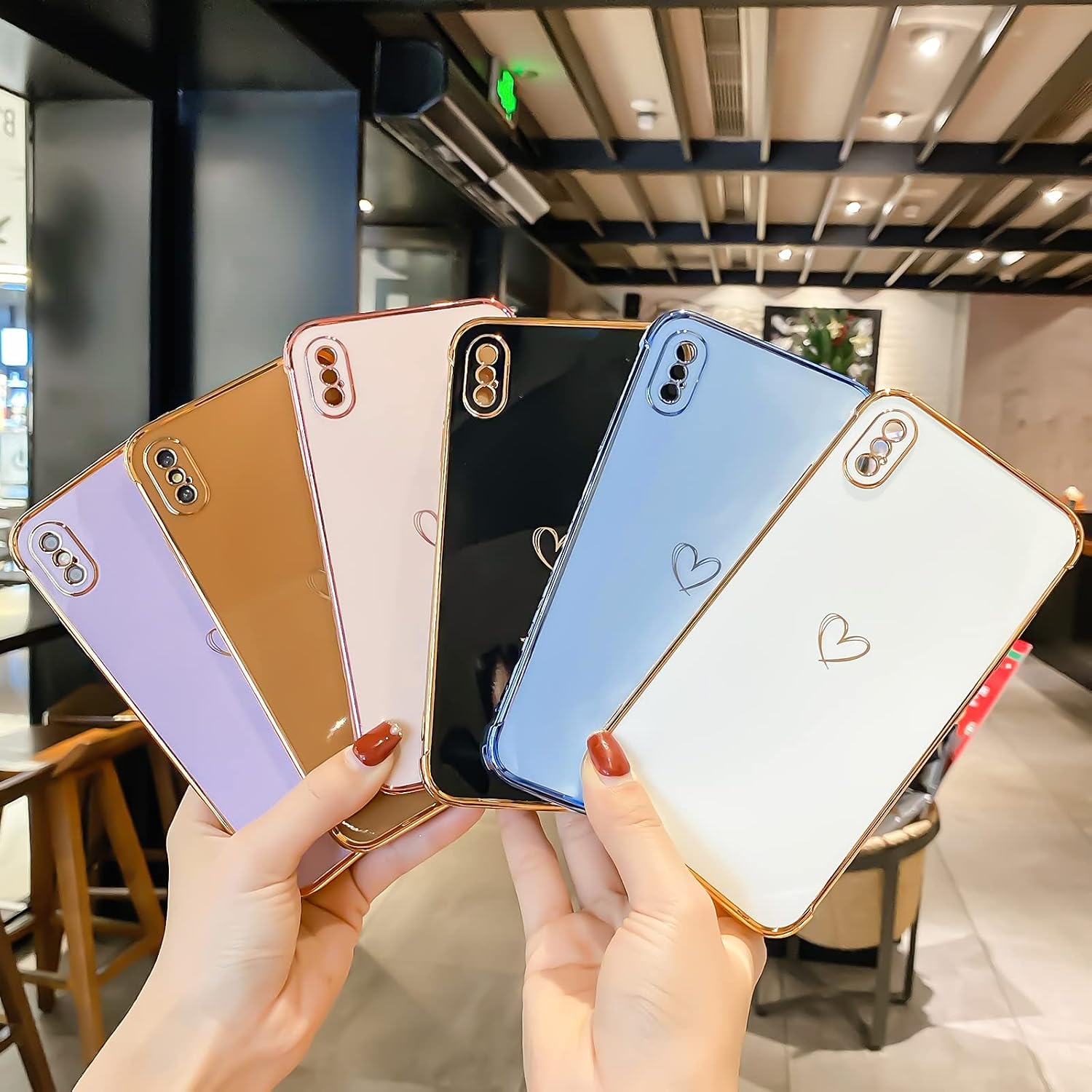 TQLGY Compatible with iPhone Xs Max Case Cute, Luxury Electroplate Edge Bumper Case, Full Camera Lens Protection Raised Reinforced Corners iPhone Xs Max Case (6.5 inch) - Sierra Blue