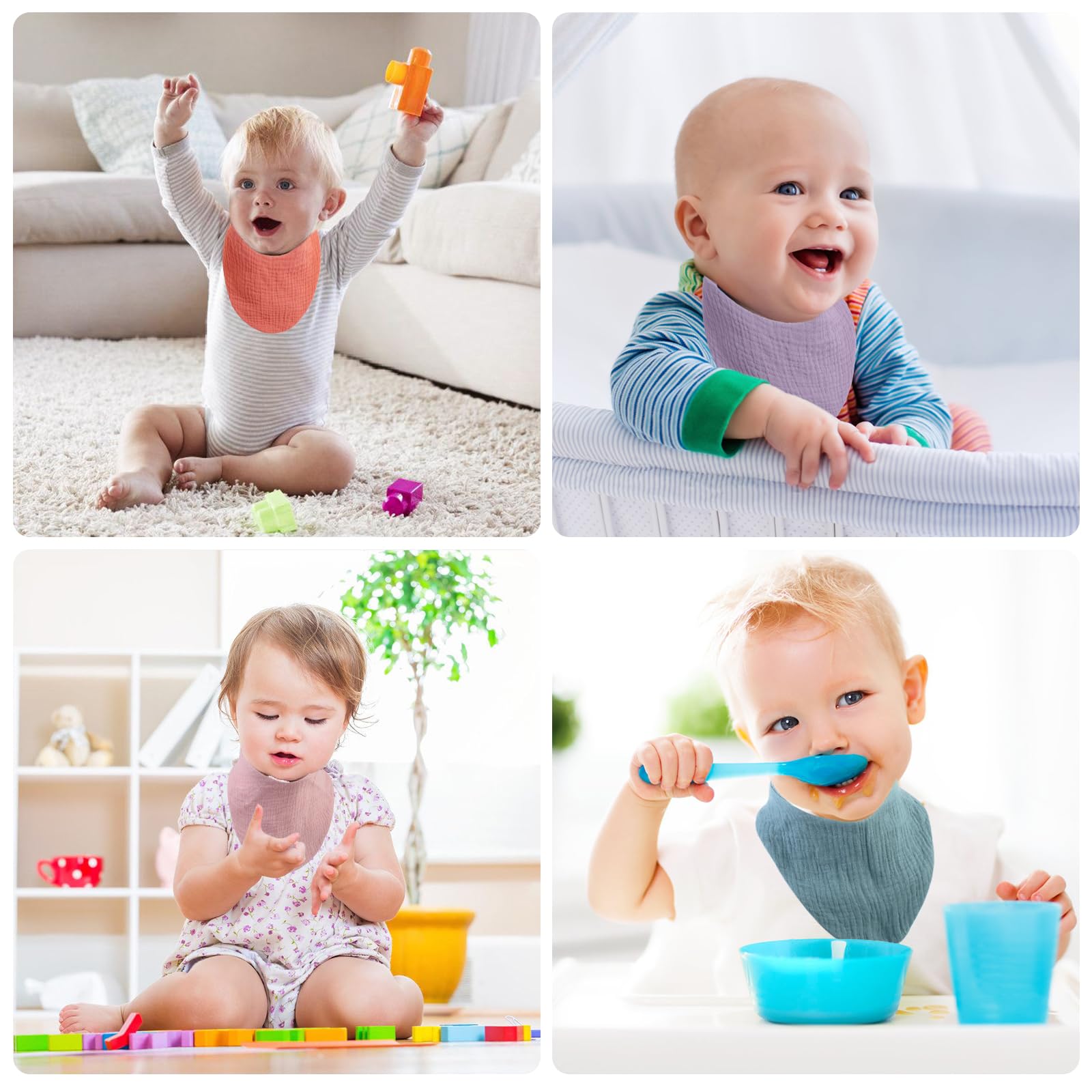 Śliniaczek dla niemowląt, 12 sztuk, 100% bawełna organiczna, bandana dla niemowląt, z 2 zatrzaskami, dla niemowląt Drool chłonne miękkie śliniaki dla chłopców, dziewczynek