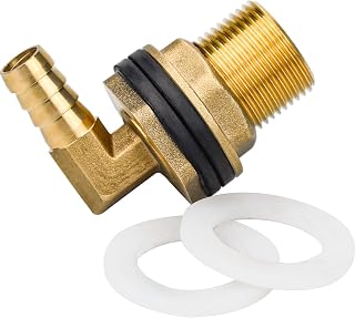 Kupink Valve Water Butt Grommet Brass Pipe Fitting 90 Degree Elbow Garden Water Tube Pipe Connector Adapter for Water Butt Tap Fitting Cistern Hose Adapter