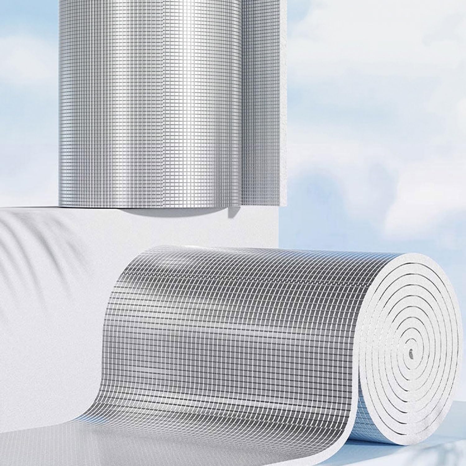 Rollo de espuma aislante de papel de aluminio con doble aislamiento reflectante, impermeable y fácil de instalar para ventanas, áticos, caravanas, paredes, techos, bloqueo solar y (120x300cm/4x9.84ft)