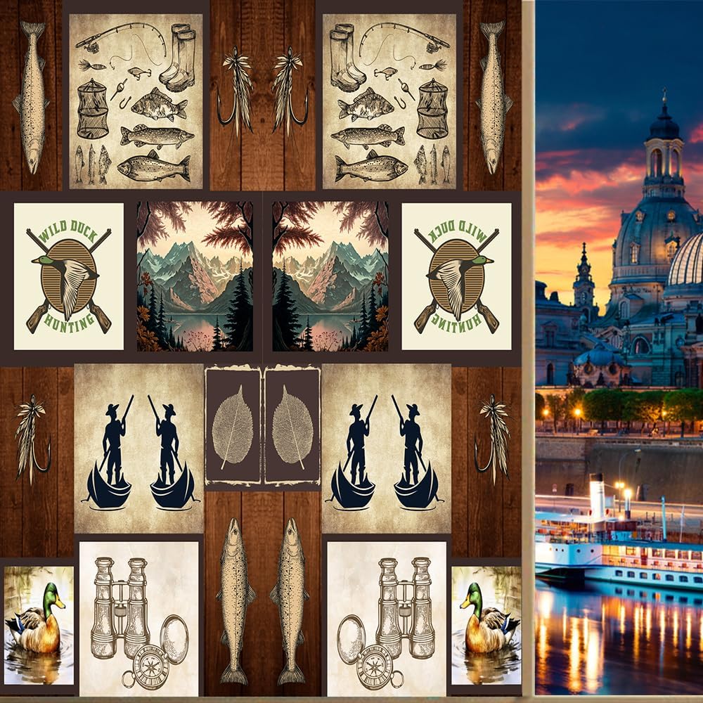 Brebasf Watercolor Wildlife Ducks Design Window FilmRustic Oil Painting Spring Forest Snow Mountain Mallard Ducks Suitable for Living Room,Kitchen,Bathroom-35.4W x78.7L in x1Pcs