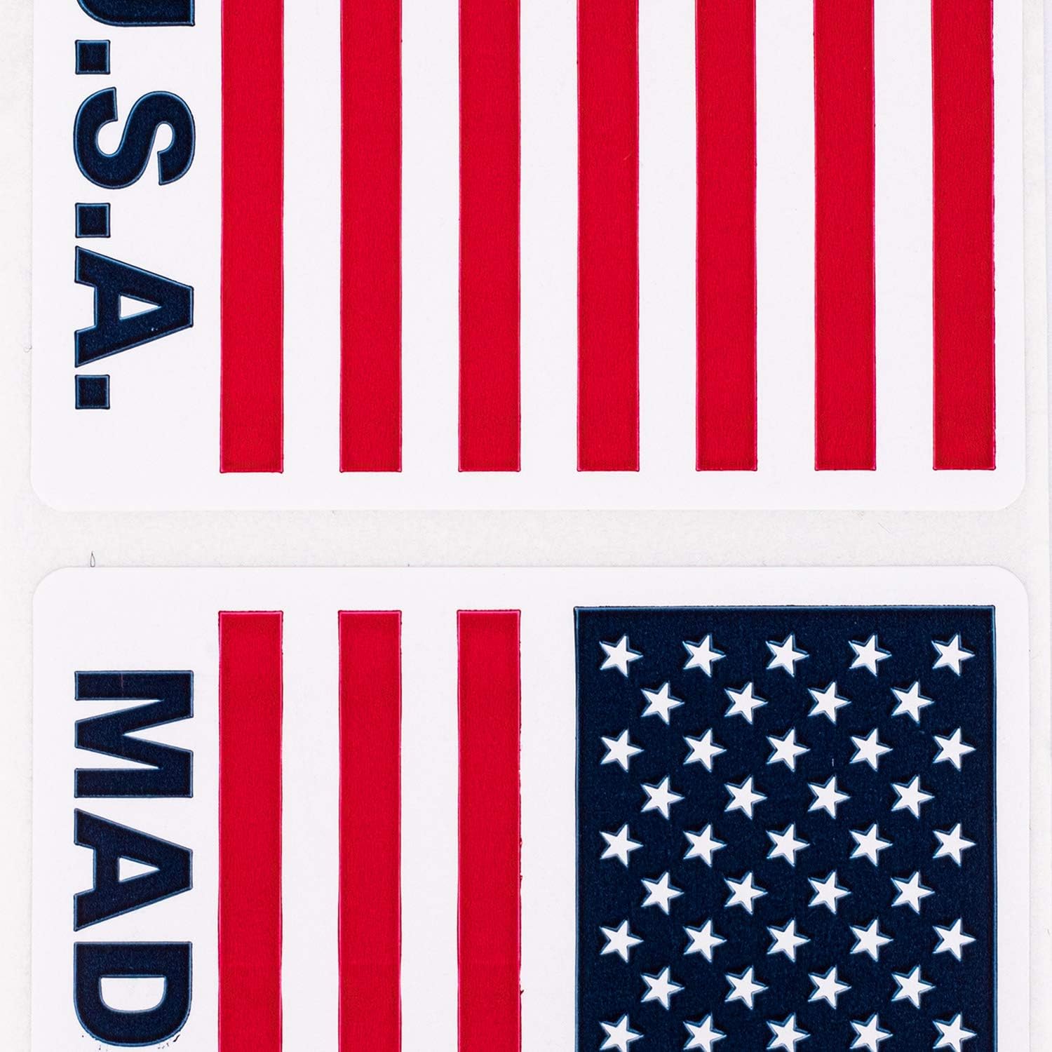 Made in USA Flag Pre-Printed Labels/Stickers 2" x 3", 500 Labels per roll, 4 Rolls