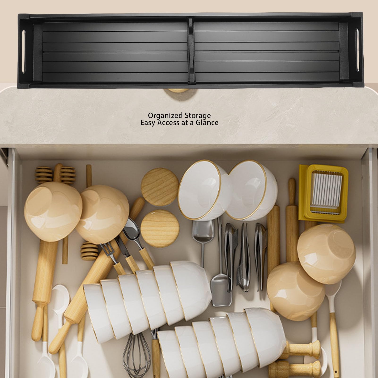 Pssopp Contenitore per Posate Posate da Vassoio per Utensili Divisori per Cassetti in Alluminio per Cucchiai Forchette Coltelli Organizzatore per Cassetti Argenteria, Organizzatore per Argenteria