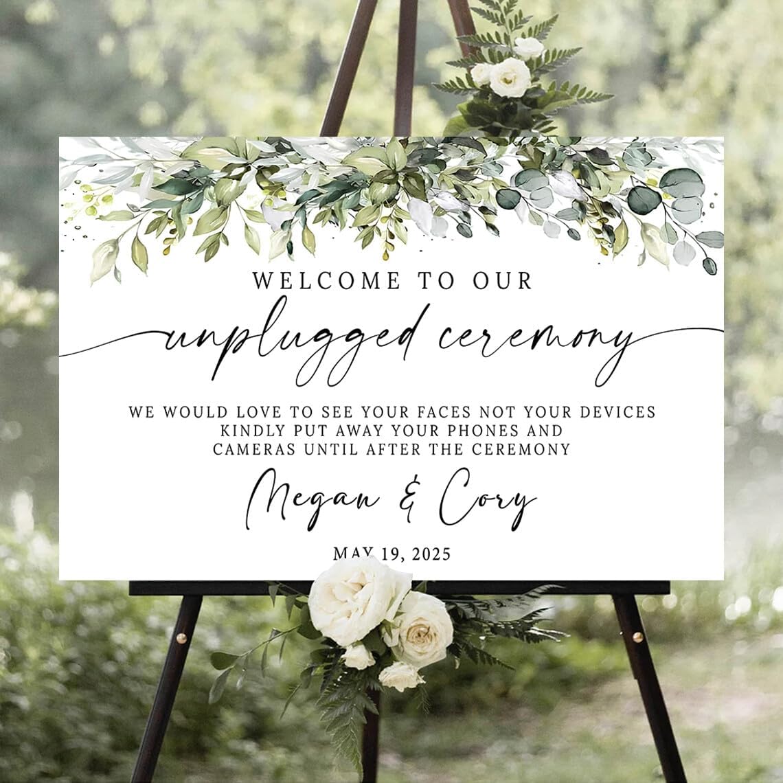 Personalized Unplugged Ceremony Yard Sign, Welcome To Our Unplugged Sign, Wedding Sign