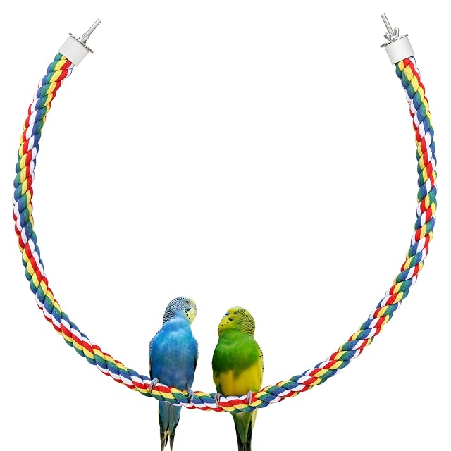 Mygeromon Perchas para Pajaros Cuerda de Loro 105cm para Agapornis/Periquitos/Cockatiel