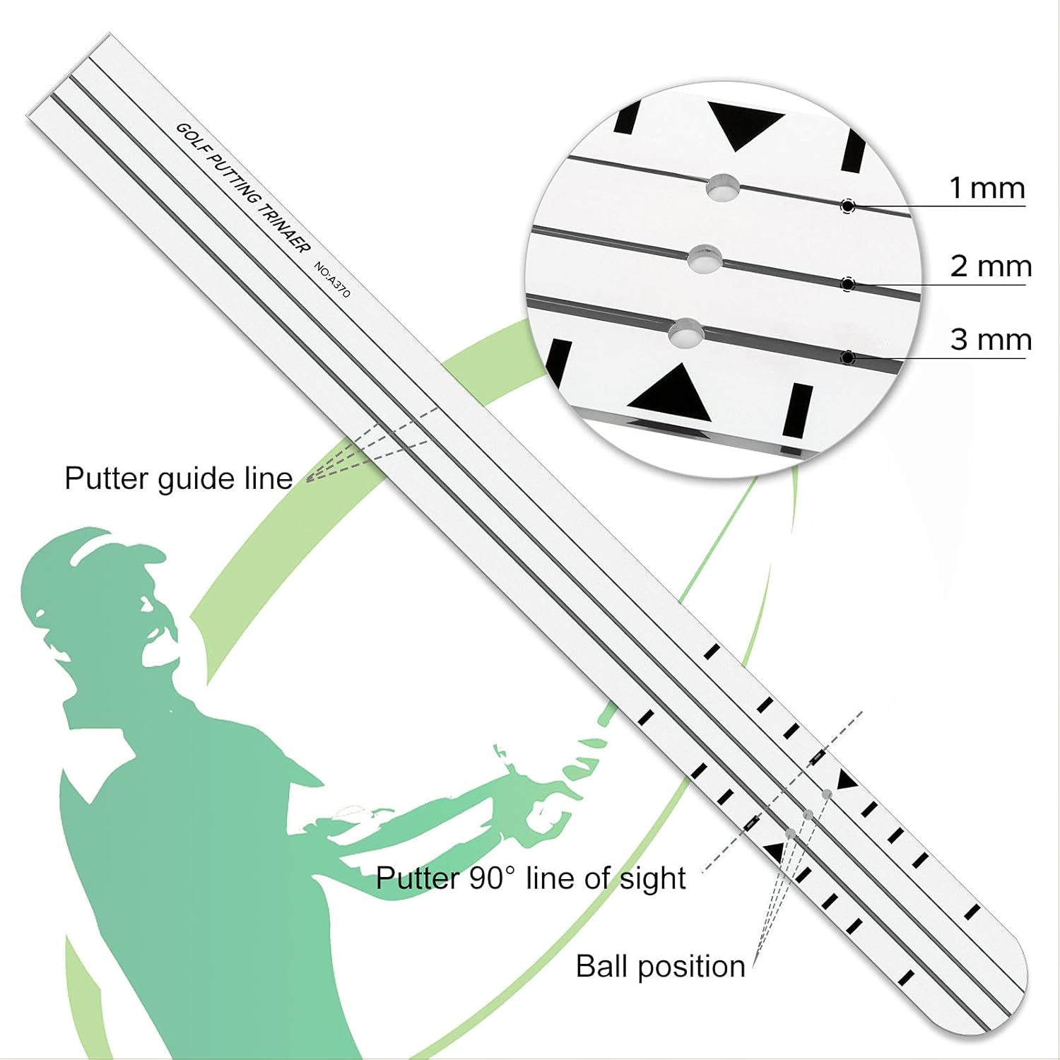 Putting Auxiliary Training Equipment Acrylic Material Putter Sliding Track for Indoor Outdoor Improved Input Technology