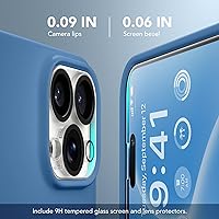 Vista 832 de GONEZ Funda de silicona para iPhone 15 Pro Max, compatible con Magsafe, protector de cámara + protector de pantalla, forro de microfibra suave Negro