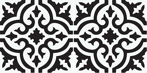 FloorPops FP3828 Parma - Azulejos de suelo para despegar y pegar, color negro (paquete de 2)