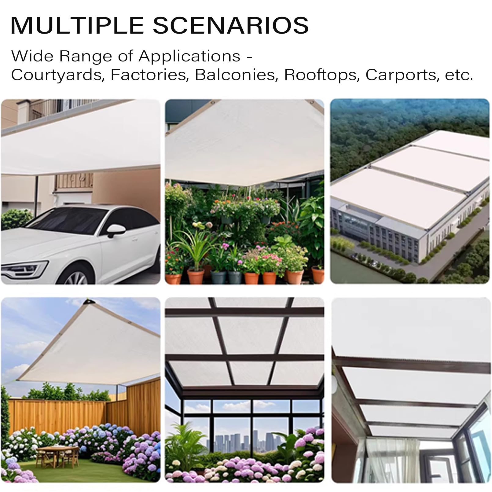 Toldo blanco para exteriores, protección UV y transpirable, aislamiento térmico, efecto refrescante, perfecto para suculentas, verduras, jardín y balcón, solución versátil para toldo