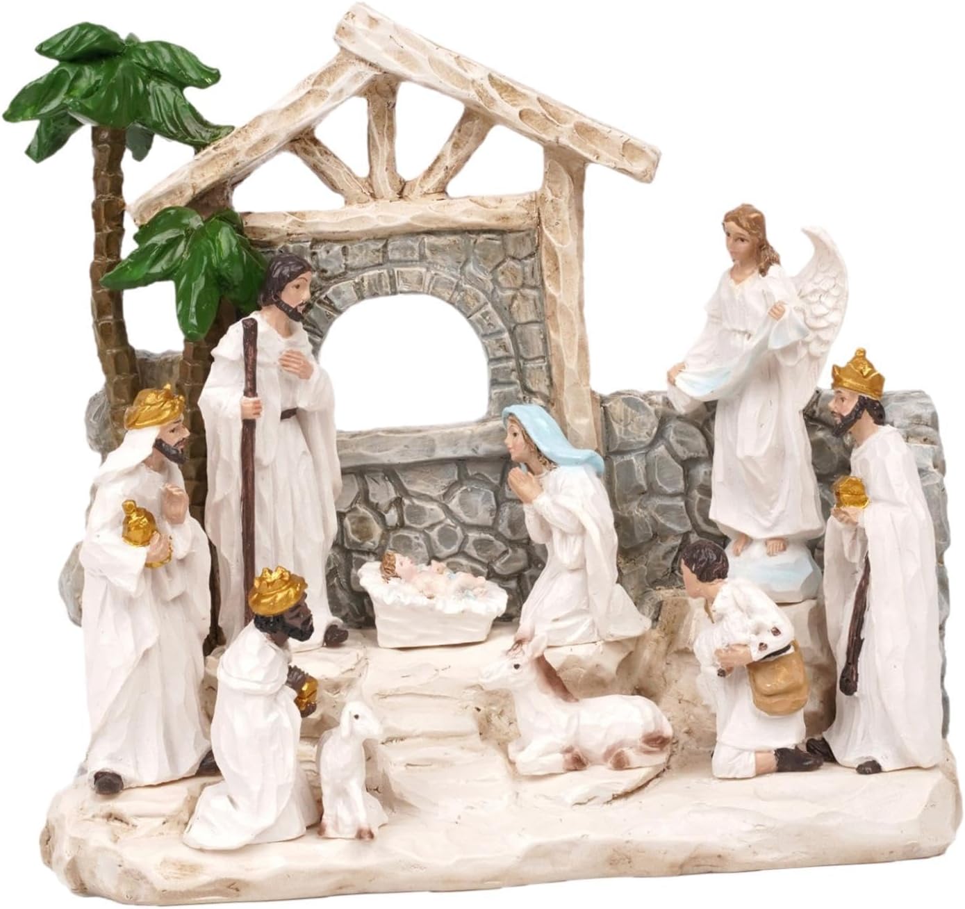 Nativity Scene Nativity Figurine, Statue Birth of Jesus,Resin Tabletop Decoration, Religious Figurines Home Decor Gift